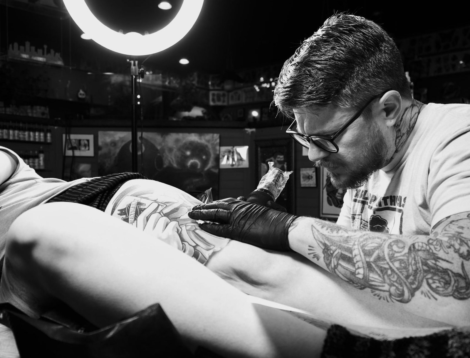 Cory Hand at work in the studio